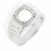 Men's Ring Settings Ring Mounting 14K White Gold Semi Mount Ring Setting Round RD 9x9mm - Syzjewelry